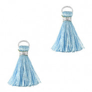 Mini Tassel 2cm - Silver-ice blue